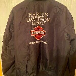 Harley-Davidson Mens Black Bomber Jacket with Iconic Branding
